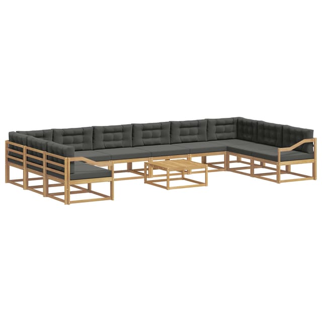 vidaXL Outdoor-Sofagarnitur mit Kissen 11 Stk Weiß und Anthrazit 3387156