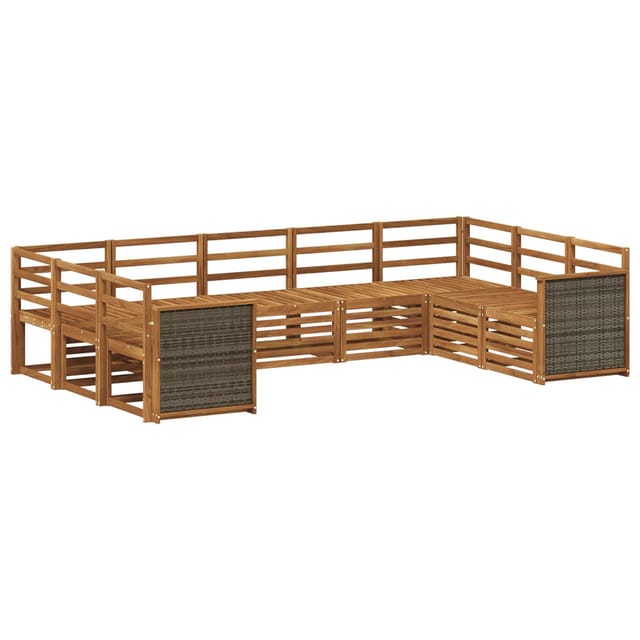 vidaXL Ecksofa Set 7 Stk Natur Massivholz Akazie 3384825