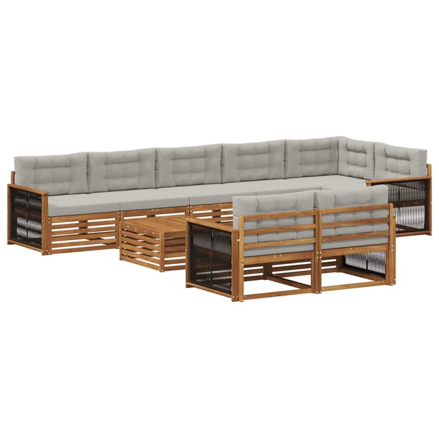 vidaXL Outdoor-Sofagarnitur mit Kissen 9 Stk 3383534