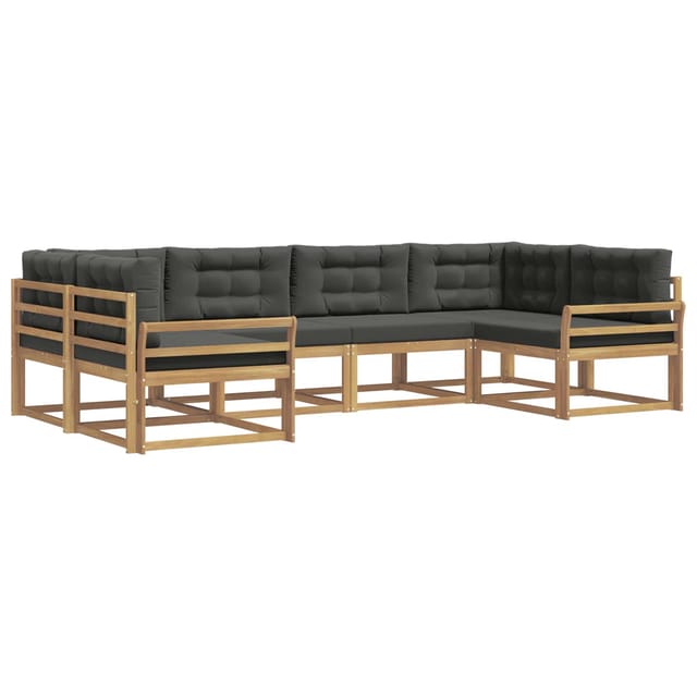 vidaXL Outdoor-Sofagarnitur mit Kissen 6 Stk Weiß und Anthrazit 3386936