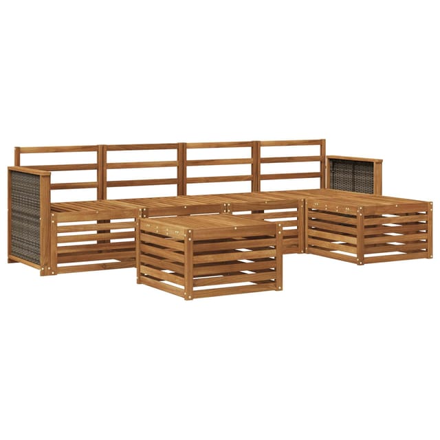 vidaXL Outdoor-Sofagarnitur 6 Stk Natur 3384255