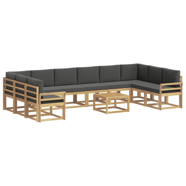 vidaXL Outdoor-Sofagarnitur mit Kissen 11 Stk Weiß und Anthrazit 3388326