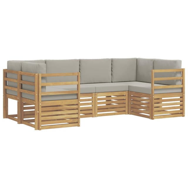 vidaXL Ecksofa Set 6 Stk Weiß und Hellgrau 245 x 126,5 x 73 cm 3392376