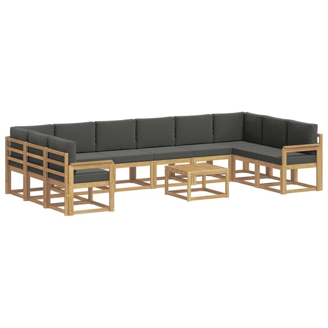vidaXL Outdoor-Sofagarnitur mit Kissen 11 Stk Weiß und Anthrazit 3388316