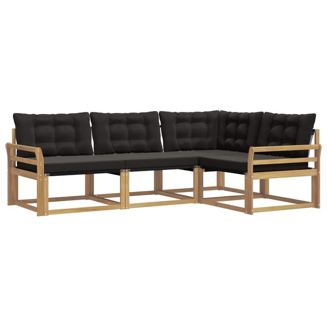 vidaXL Outdoor-Sofagarnitur mit Kissen 4 Stk Weiß und Schwarz 3388638