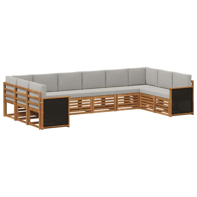 vidaXL Ecksofa Set mit Kissen 7 Stk Natur und Hellgrau 3384882