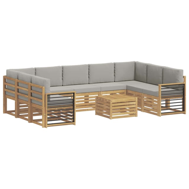 vidaXL Sofagarnituren 10 Stk Weiß und Hellgrau 59 x 59 x 37 cm 3392556