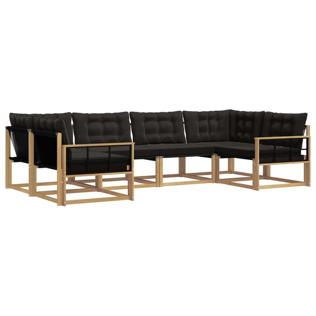 vidaXL Outdoor-Sofagarnitur mit Kissen 6 Stk Weiß und Schwarz 3389026