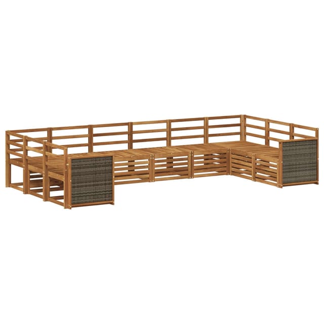 vidaXL Ecksofa Set 7 Stk Natur Massivholz Akazie 3384885