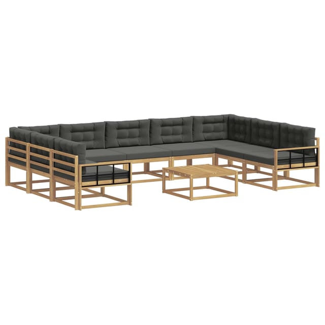 vidaXL Outdoor-Sofagarnitur mit Kissen 10 Stk Weiß und Anthrazit 3387081