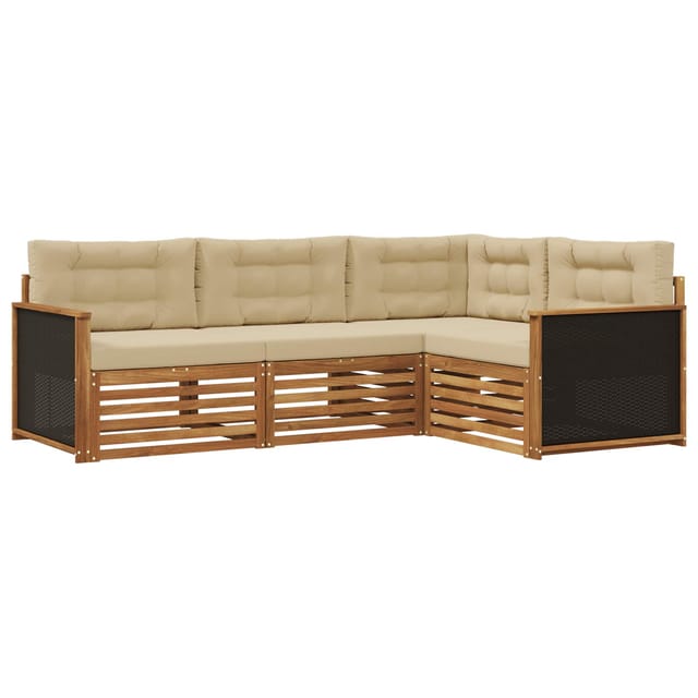 vidaXL Outdoor-Sofagarnitur 4 Stk Natur und Beige 3383286