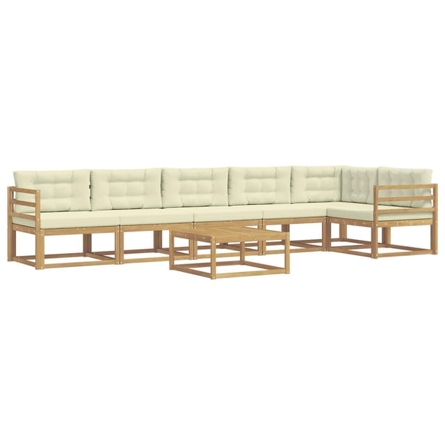 vidaXL Outdoor-Sofagarnitur 7 Stk Weiß und Creme 79 x 79 x 37 cm 3386534