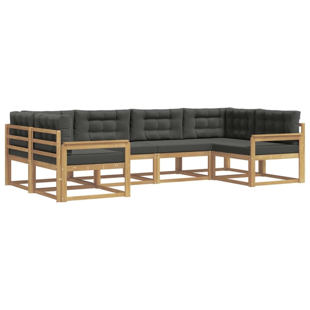vidaXL Outdoor-Sofagarnitur mit Kissen 6 Stk Weiß und Anthrazit 3386926