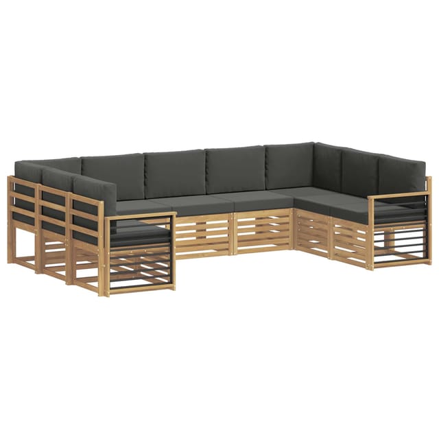 vidaXL Ecksofa Set 9 Stk Weiß und Anthrazit 304 x 187,5 x 73 cm 3392517