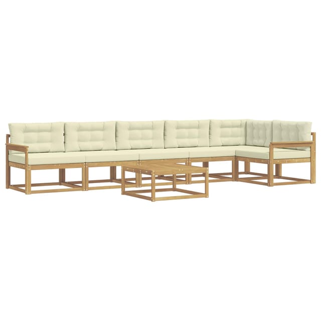 vidaXL Outdoor-Sofagarnitur 7 Stk Weiß und Creme 79 x 79 x 37 cm 3386539