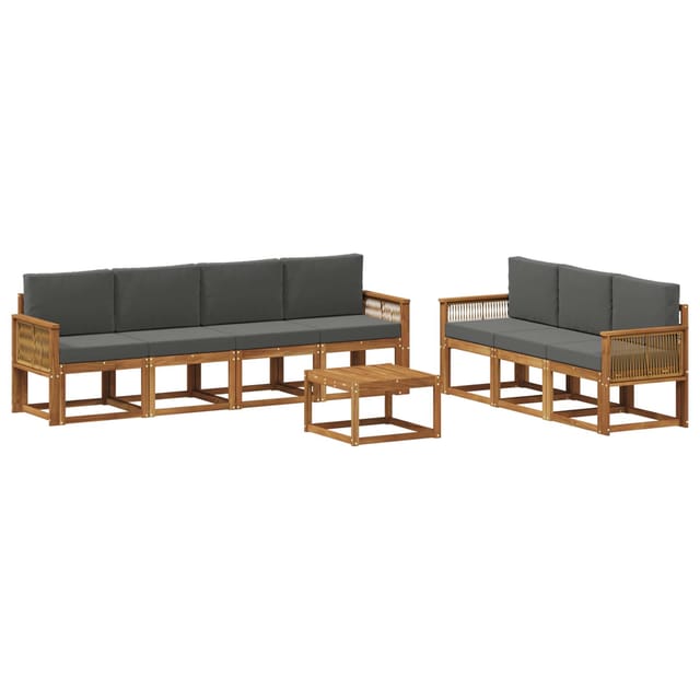 vidaXL Outdoor-Sofagarnitur 8 Stk Natur und Anthrazit Polyester 3385058
