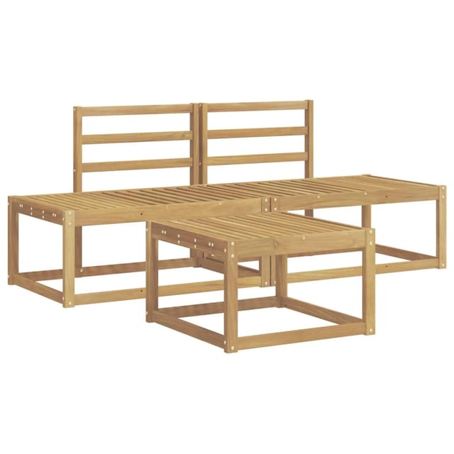 vidaXL Outdoor-Sofagarnitur 3 Stk Weiß Massivholz Akazie 3388178