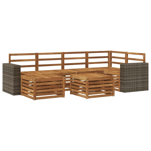 vidaXL Ecksofa Set 6 Stk Natur Massivholz Akazie 3384605