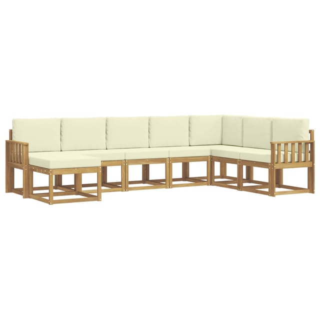 vidaXL Outdoor-Sofagarnitur mit Kissen 8 Stk Weiß und Creme 3388044