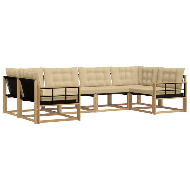 vidaXL Outdoor-Sofagarnitur mit Kissen 6 Stk Weiß und Beige 3389027