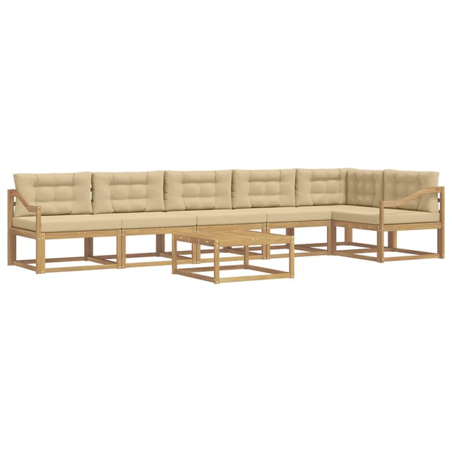 vidaXL Outdoor-Sofagarnitur 7 Stk Weiß und Beige 79 x 79 x 37 cm 3386567