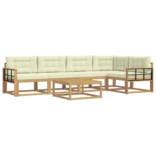 vidaXL Outdoor-Sofagarnitur 6 Stk Weiß und Creme 79 x 79 x 37 cm 3386489