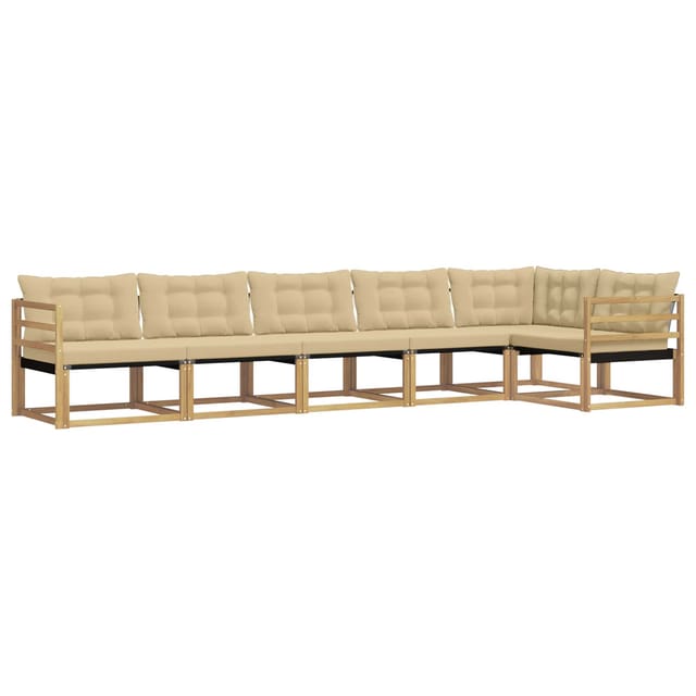vidaXL Outdoor-Sofagarnitur mit Kissen 6 Stk Weiß und Beige 3388723