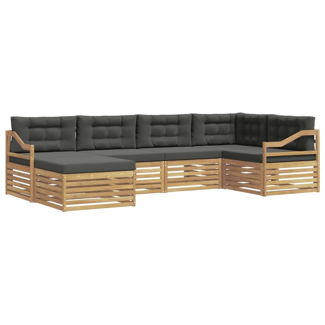 vidaXL Outdoor-Sofagarnitur 6 Stk Weiß und Anthrazit Polyester 3390782
