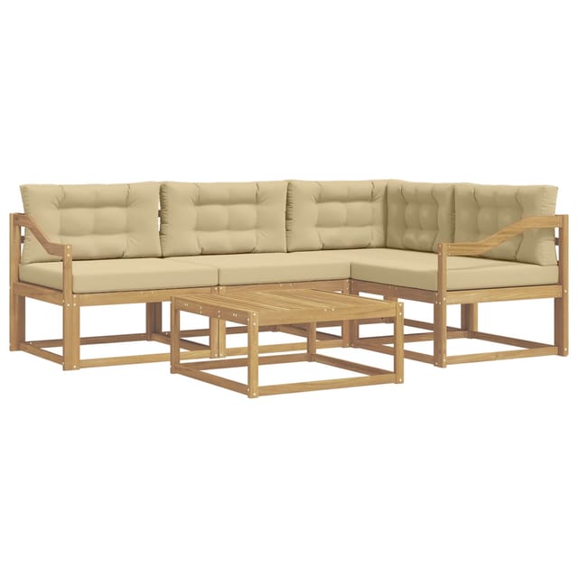 vidaXL Outdoor-Sofagarnitur 5 Stk Weiß und Beige 79 x 79 x 37 cm 3386427