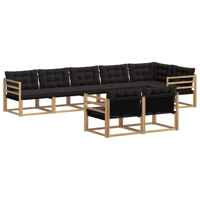 vidaXL Outdoor-Sofagarnitur mit Kissen 8 Stk Weiß und Schwarz 3388794