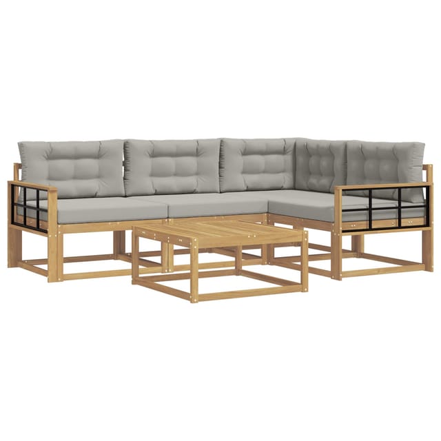 vidaXL Outdoor-Sofagarnitur 5 Stk Weiß und Hellgrau 79 x 79 x 37 cm 3386420