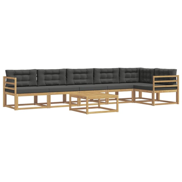 vidaXL Outdoor-Sofagarnitur 7 Stk Weiß und Anthrazit 79 x 79 x 37 cm 3386536