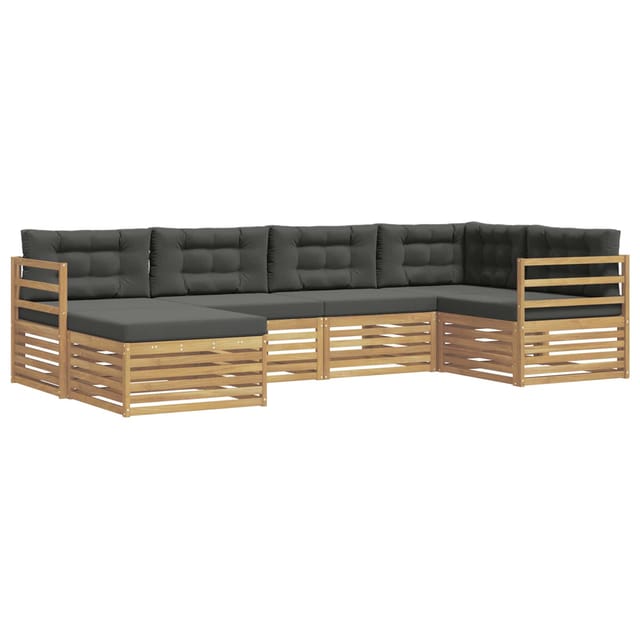 vidaXL Outdoor-Sofagarnitur 6 Stk Weiß und Anthrazit Polyester 3390747