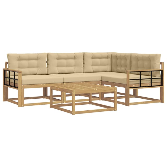 vidaXL Outdoor-Sofagarnitur 5 Stk Weiß und Beige 79 x 79 x 37 cm 3386422