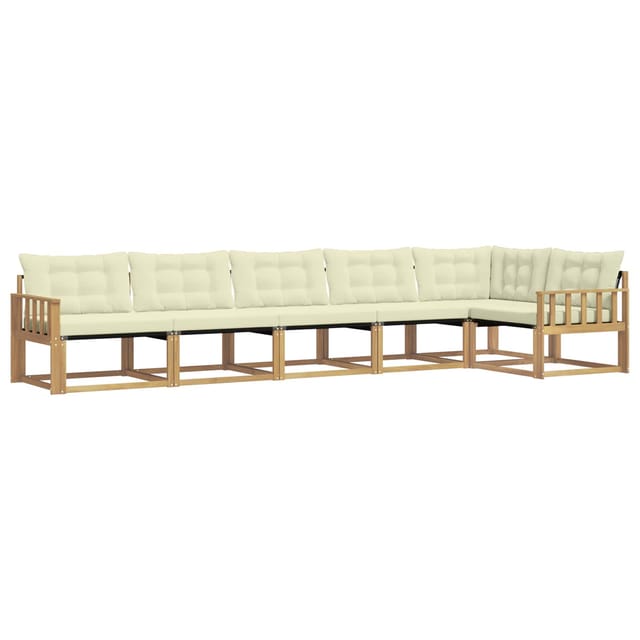 vidaXL Outdoor-Sofagarnitur mit Kissen 6 Stk Weiß und Creme 3388728
