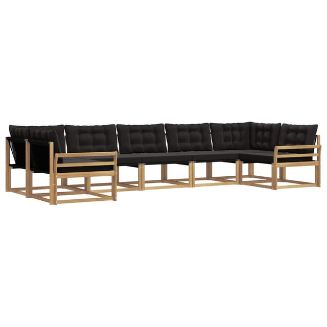 vidaXL Outdoor-Sofagarnitur mit Kissen 7 Stk Weiß und Schwarz 3389046