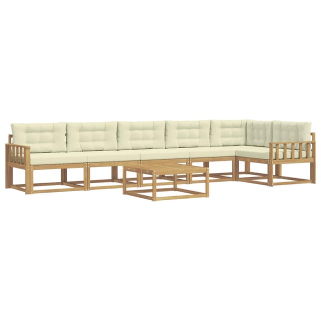 vidaXL Outdoor-Sofagarnitur 7 Stk Weiß und Creme 79 x 79 x 37 cm 3386544