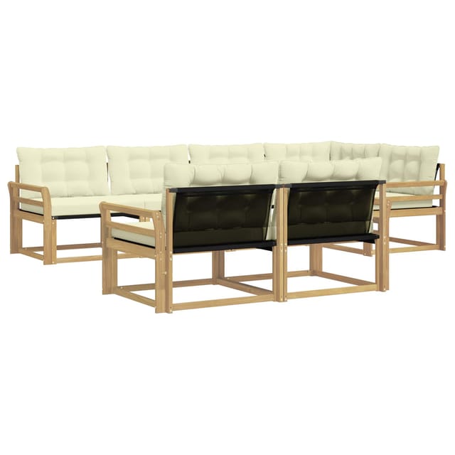 vidaXL Outdoor-Sofagarnitur mit Kissen 7 Stk Weiß und Creme 3388780
