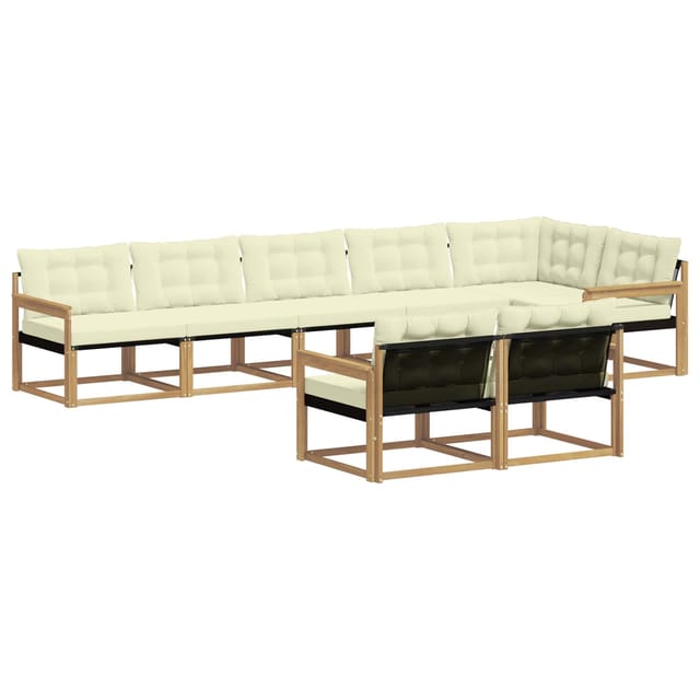 vidaXL Outdoor-Sofagarnitur mit Kissen 8 Stk Weiß und Creme 3388796