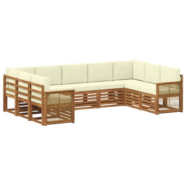vidaXL Ecksofa Set mit Kissen 7 Stk Natur und Creme 3384836