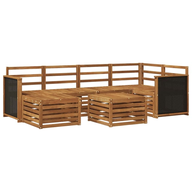 vidaXL Ecksofa Set 6 Stk Natur Massivholz Akazie 3384580