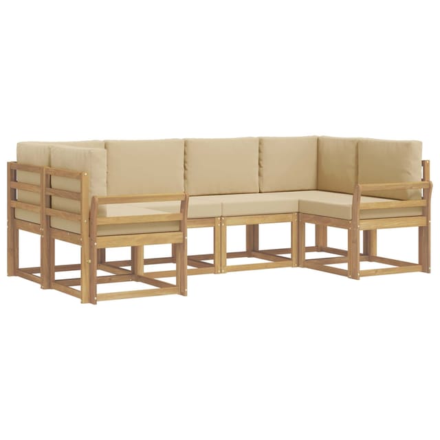 vidaXL Outdoor-Sofagarnitur mit Kissen 6 Stk Weiß und Beige 3388122