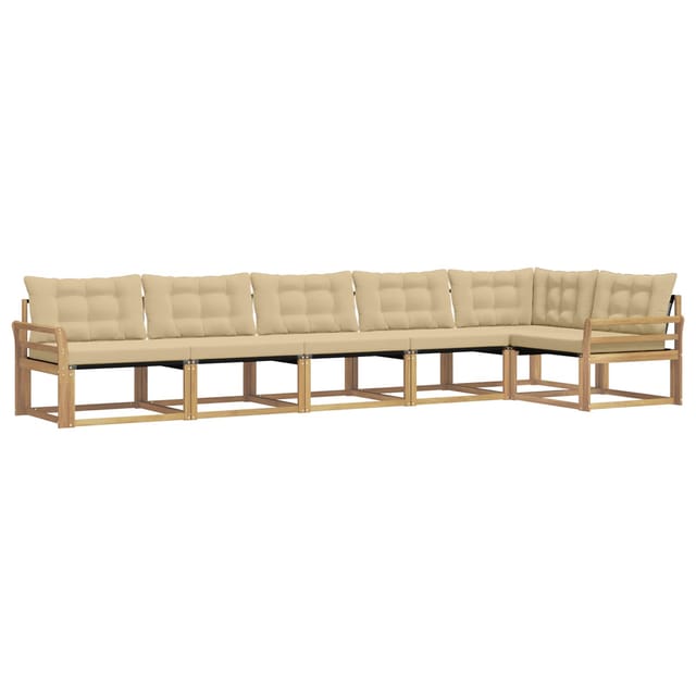 vidaXL Outdoor-Sofagarnitur mit Kissen 6 Stk Weiß und Beige 3388735
