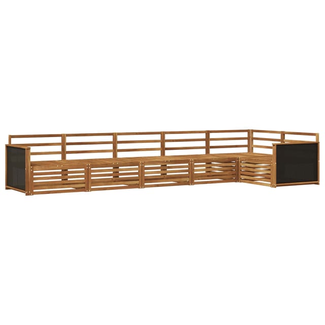 vidaXL Outdoor-Sofagarnitur 6 Stk Natur 406 x 168,5 x 73 cm 3383402