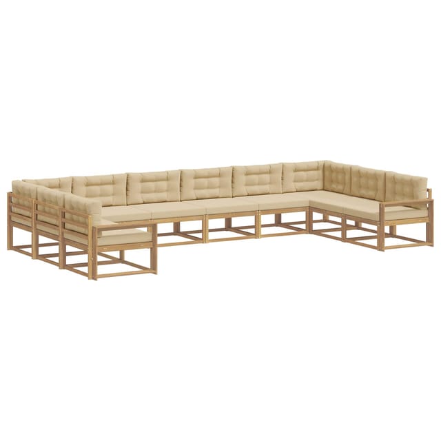 vidaXL Outdoor-Sofagarnitur mit Kissen 10 Stk Weiß und Beige 3387112
