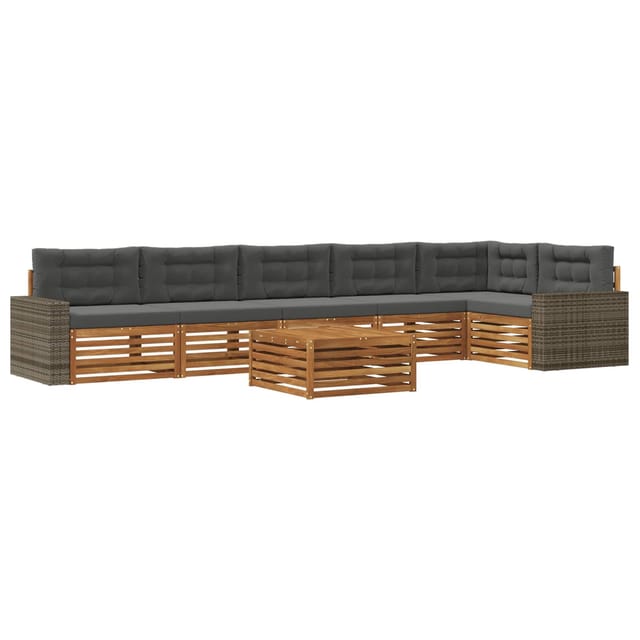 vidaXL Outdoor-Sofagarnitur 7 Stk Natur und Anthrazit 79 x 79 x 37 cm 3383460