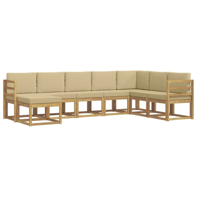 vidaXL Outdoor-Sofagarnitur mit Kissen 8 Stk Weiß und Beige 3388037