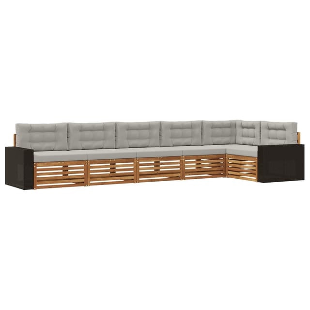 vidaXL Outdoor-Sofagarnitur 6 Stk Natur und Hellgrau 3383424