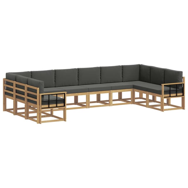 vidaXL Outdoor-Sofagarnitur mit Kissen 10 Stk Weiß und Anthrazit 3388301