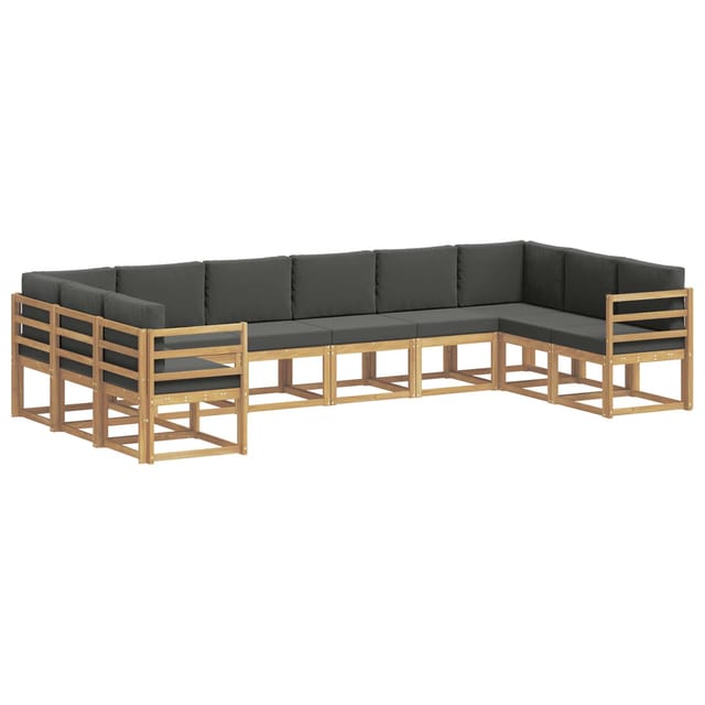vidaXL Outdoor-Sofagarnitur mit Kissen 10 Stk Weiß und Anthrazit 3388276